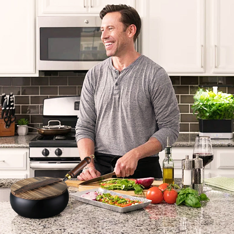 🔥Hot Sale 50% Rabatt🔥Kunsthandwerkliche, nicht emaillierte Gusseisen-Kasserolle