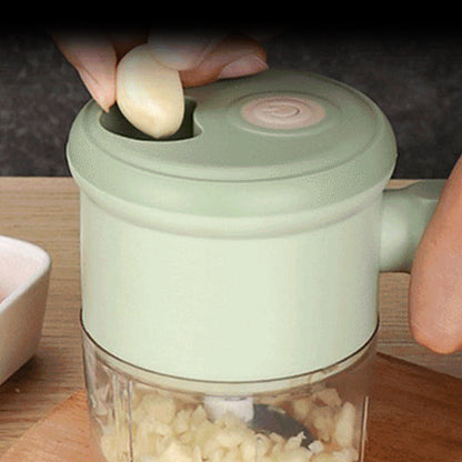 Elektrischer, wiederaufladbarer Hand-Gemüsehäcksler und -Hobel