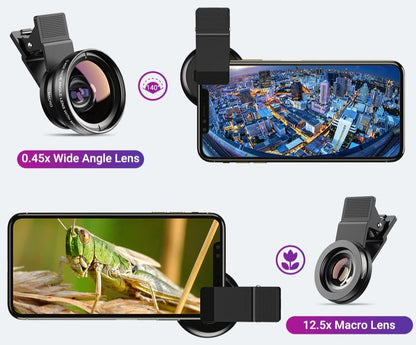 Kamera Objektiv für Smartphones | 2 in 1 HD  Super Weitwinkel & Makro