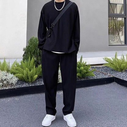 Lockeres, modisches, langärmliges 2-teiliges Set für Herren