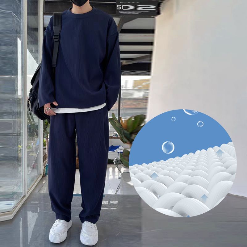 Lockeres, modisches, langärmliges 2-teiliges Set für Herren